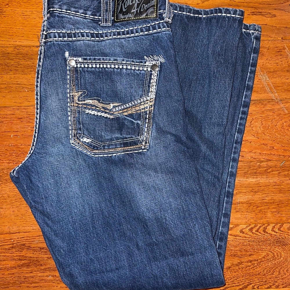 Rock47 Denim by Wrangler Relaxed Fit Dark Blue Jeans